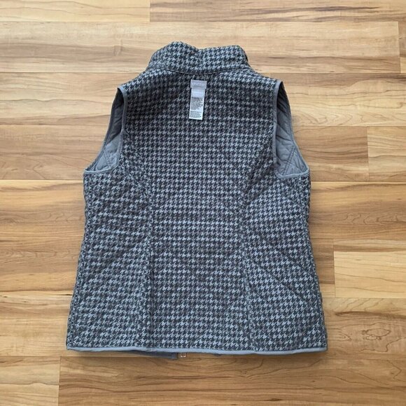 Chico’s Womens Reversible Vest Gray Houndstooth Pockets Size 1 USA 8 - Picture 6 of 9